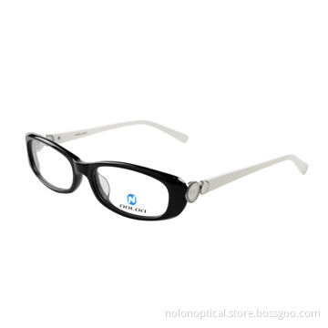 Acetate optical frames, high quality with fashionable design in black with white
